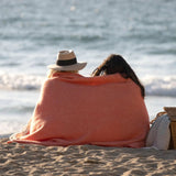 Coral Herringbone Wool Blanket