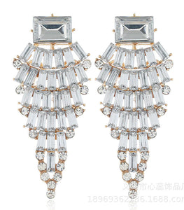 Exaggerated Diamond Cutout Drop Earrings