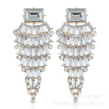 Exaggerated Diamond Cutout Drop Earrings