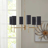 Pendant Chandelier includes Two Black and White Shades (6-light)