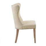 Curved Wing Nailhead Side Dining Chair, Cream (Ltl)