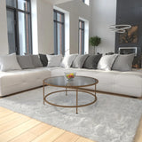 Round Glass Coffee Table w/ Round Matte Gold Frame