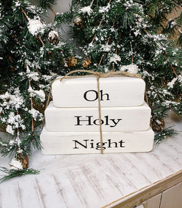 Oh Holy Night Christmas Stacked Block Set