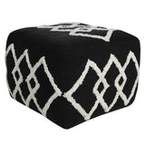 Textured Overlapping Diamonds Pouf Ottoman