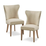 Curved Wing Nailhead Side Dining Chair, Cream (Ltl)