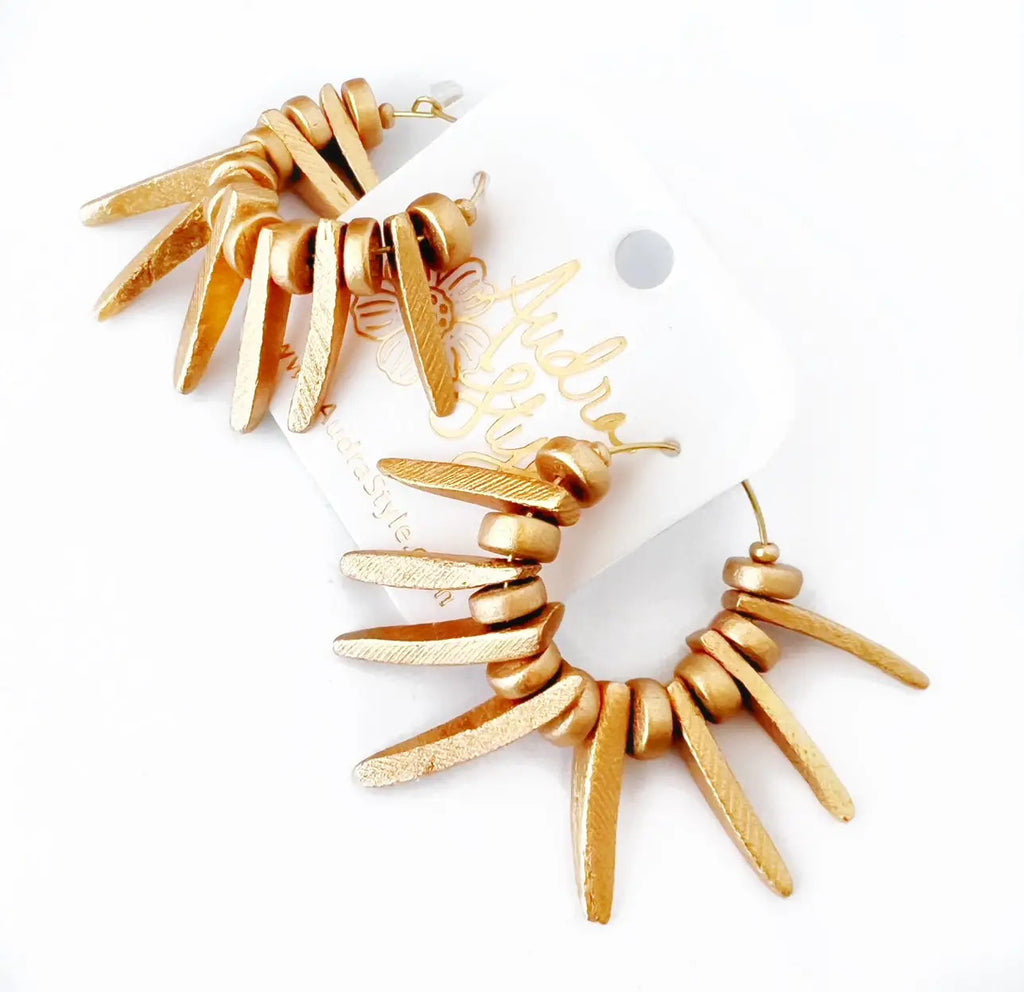 New Gold Spike Statement Hoop Earring