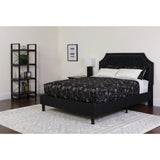 Black Fabric Platform Bed with Mattress - Twin Size