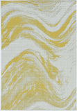 Ivory Gold Machine Woven Abstract In/Outdoor Area Rug - 5' x 7'