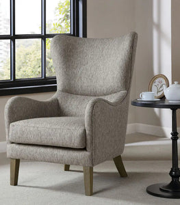 Swoop High Back Wingback Accent Chair, Grey (LTL)