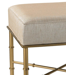 Metallic Linen with Gold Cane Metal Stool