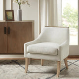 Modern Farmhouse Armless Accent Chair, Textured Ivory