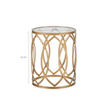 Glass Top Hollow Round Accent Table - Gold