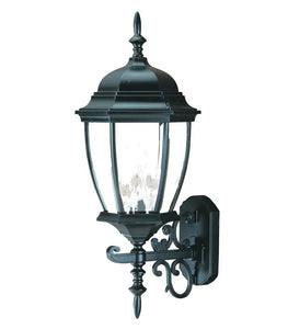 Matte Black Ornamental Lantern Wall Light