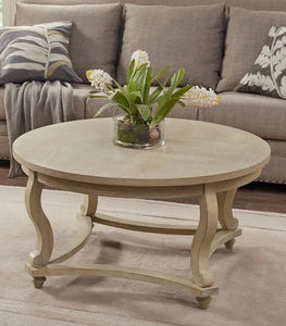 Round Wooden Coffee Table with Curved Legs (LTL)