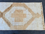 Neutral Bohemian Turkish Rug Runner/ Runner Rug - 3' x 12'