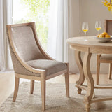 Farmhouse Curved Dining Chair with Wheat Wood Finish (LTL)