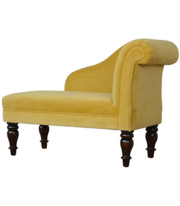 Mustard Velvet Chaise