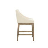 Sloped Arm Farmhouse Counter Stool - Cream/Ivory