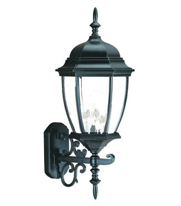 Matte Black Ornamental Lantern Wall Light