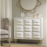 Gloss Wood Finish 3-Drawer Chest - White (LTL)