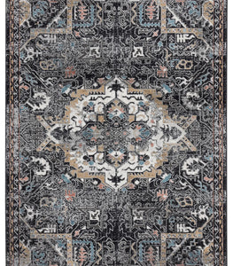 Abani Azure - Black Medallion Persian Rug