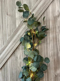 Seeded Artificial Eucalyptus Garland - 70" Lights