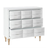 Gloss Wood Finish 3-Drawer Chest - White (LTL)