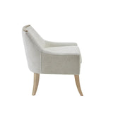 Modern Farmhouse Armless Accent Chair, Textured Ivory