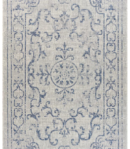 Sylvestra Medallion Navy/Gray Indoor/Outdoor Area Rug