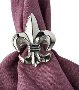 Napkin Rings Lily Silver - Set of 6