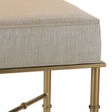 Metallic Linen with Gold Cane Metal Stool