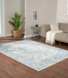 Medallion Woven Area Rug/Runner, Blue