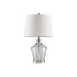 Clear Glass Base Table Lamps, Grey Base