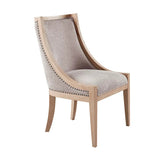 Farmhouse Curved Dining Chair with Wheat Wood Finish (LTL)