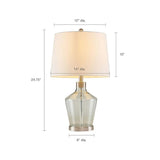 Clear Glass Base Table Lamps, Grey Base