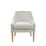 Modern Farmhouse Armless Accent Chair, Textured Ivory