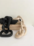 Carved Wood Links - Natural/Black