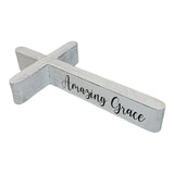 Amazing Grace Cross- Rustic White