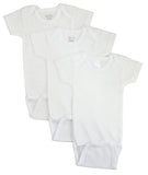 White Short Sleeve One Piece - 3 Pack