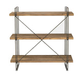 Metal Display Unit - 3 Wood Shelves