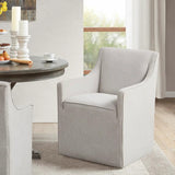 Slipcover Dining Arm Chair with Casters - Gray (LTL)