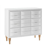 Gloss Wood Finish 3-Drawer Chest - White (LTL)