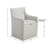 Slipcover Dining Arm Chair with Casters - Gray (LTL)