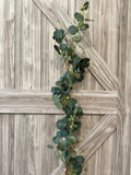 Seeded Artificial Eucalyptus Garland - 70" Lights